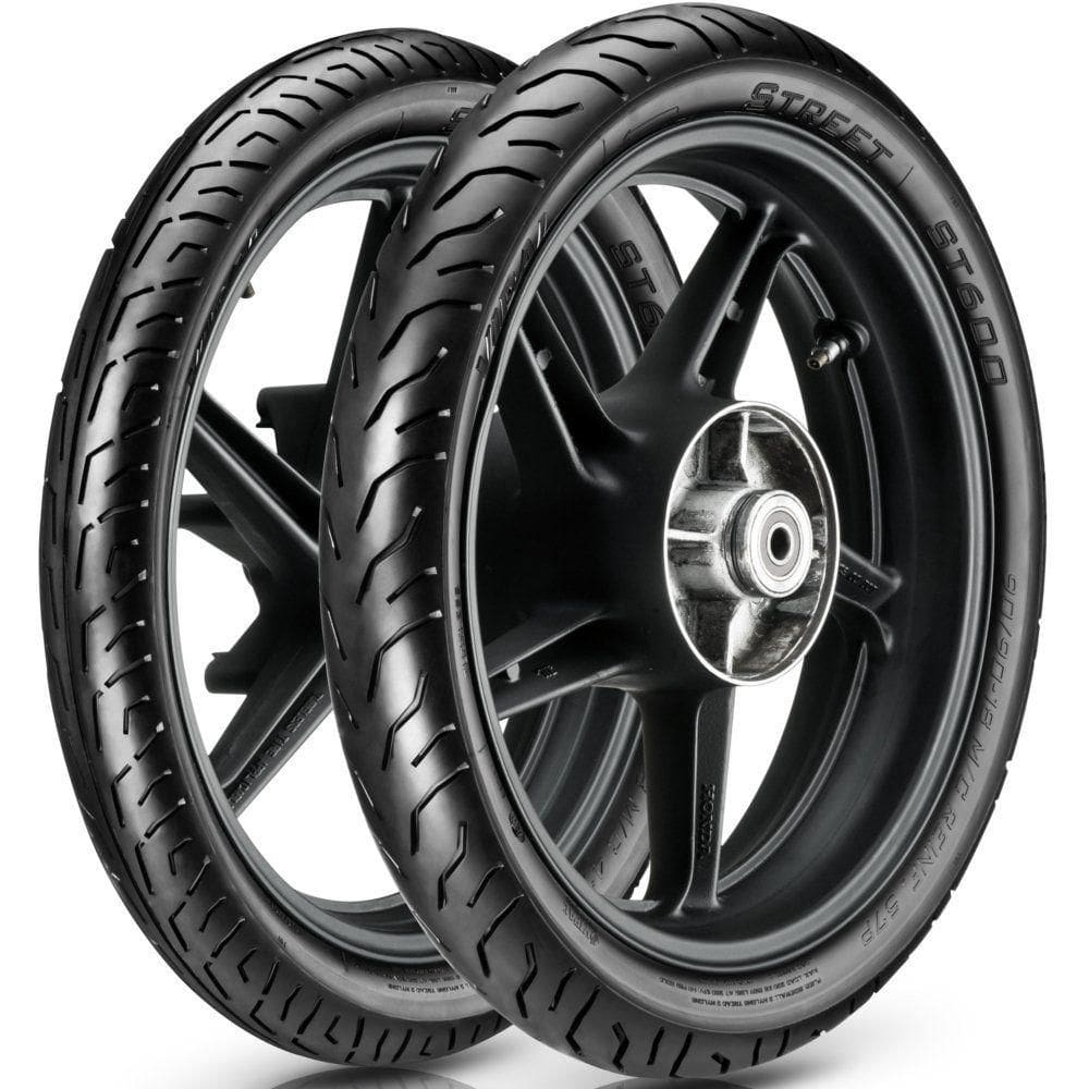 Par Pneu Cg 160 Titan Ybr 125 80/100-18 + 90/90-18 Tl St600 Vipal