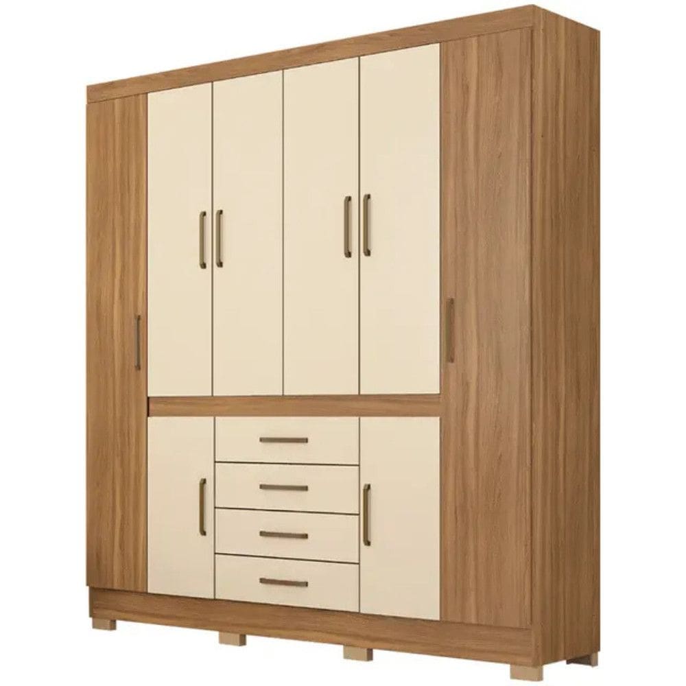 Guarda-Roupa Casal 8 Portas Bater 4 Gavetas New Realce Demóbile