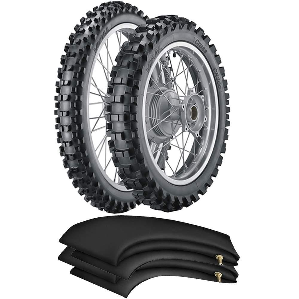 Kit Pneu Ybr 125 Cg 125 275-18 + 90/90-18 Cr300 Vipal + Camara