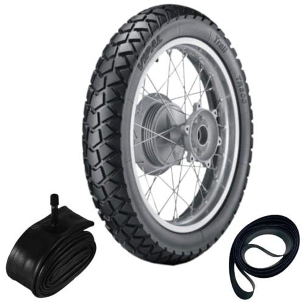 Kit Pneu  Ybr 125 Factor 90/90-18 Tr300 Vipal + Cinta + Câmara