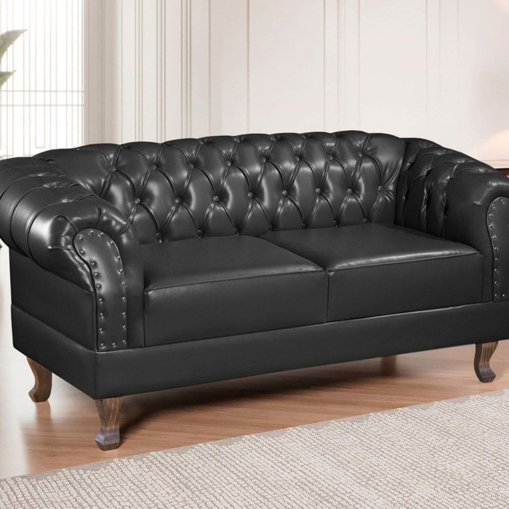 Namoradeira Chest 2 Lugares Duque Courano 150cm Preto