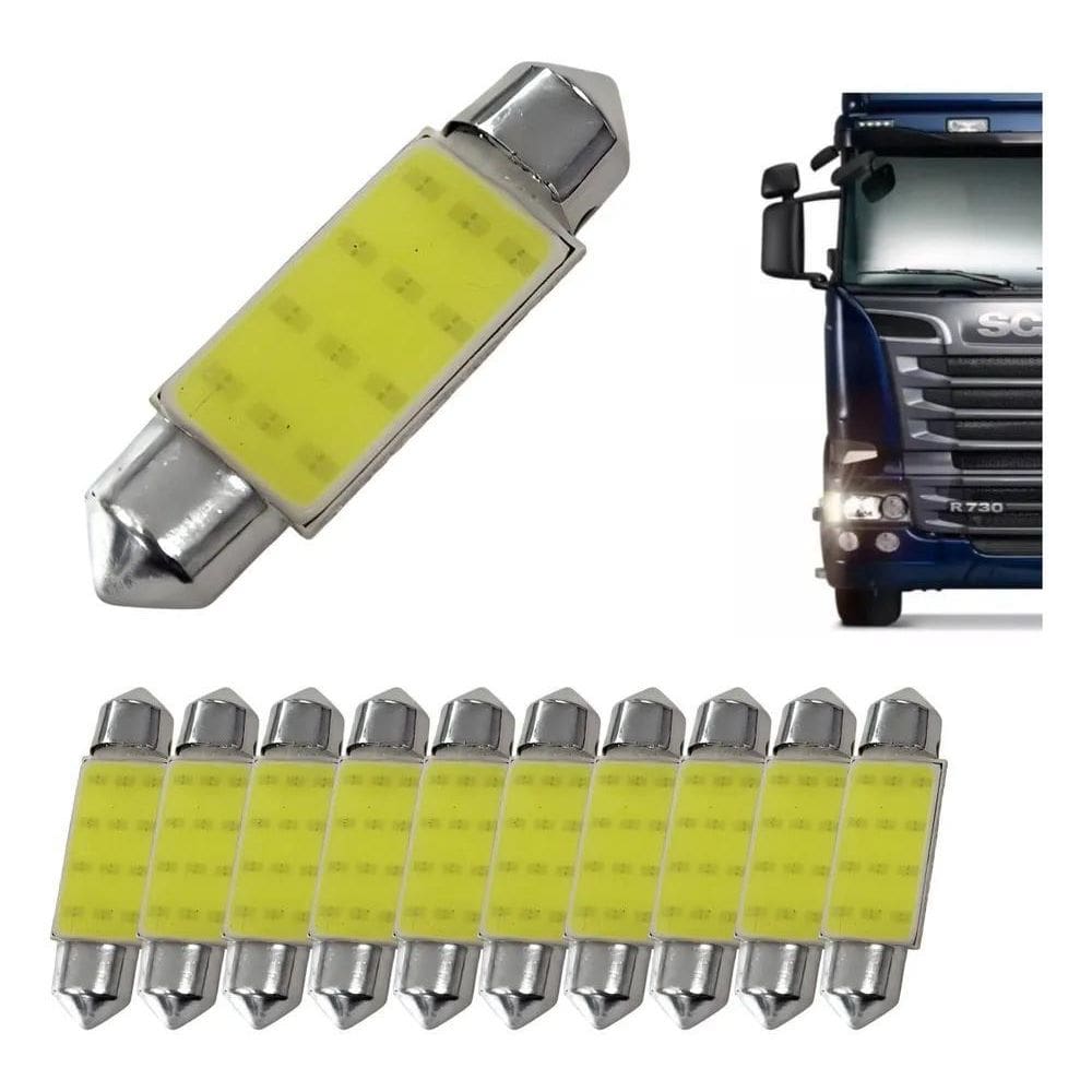 3X Kit 10 Lampada Torpedo Cob Led 31 36 39 41 Mm 24V
