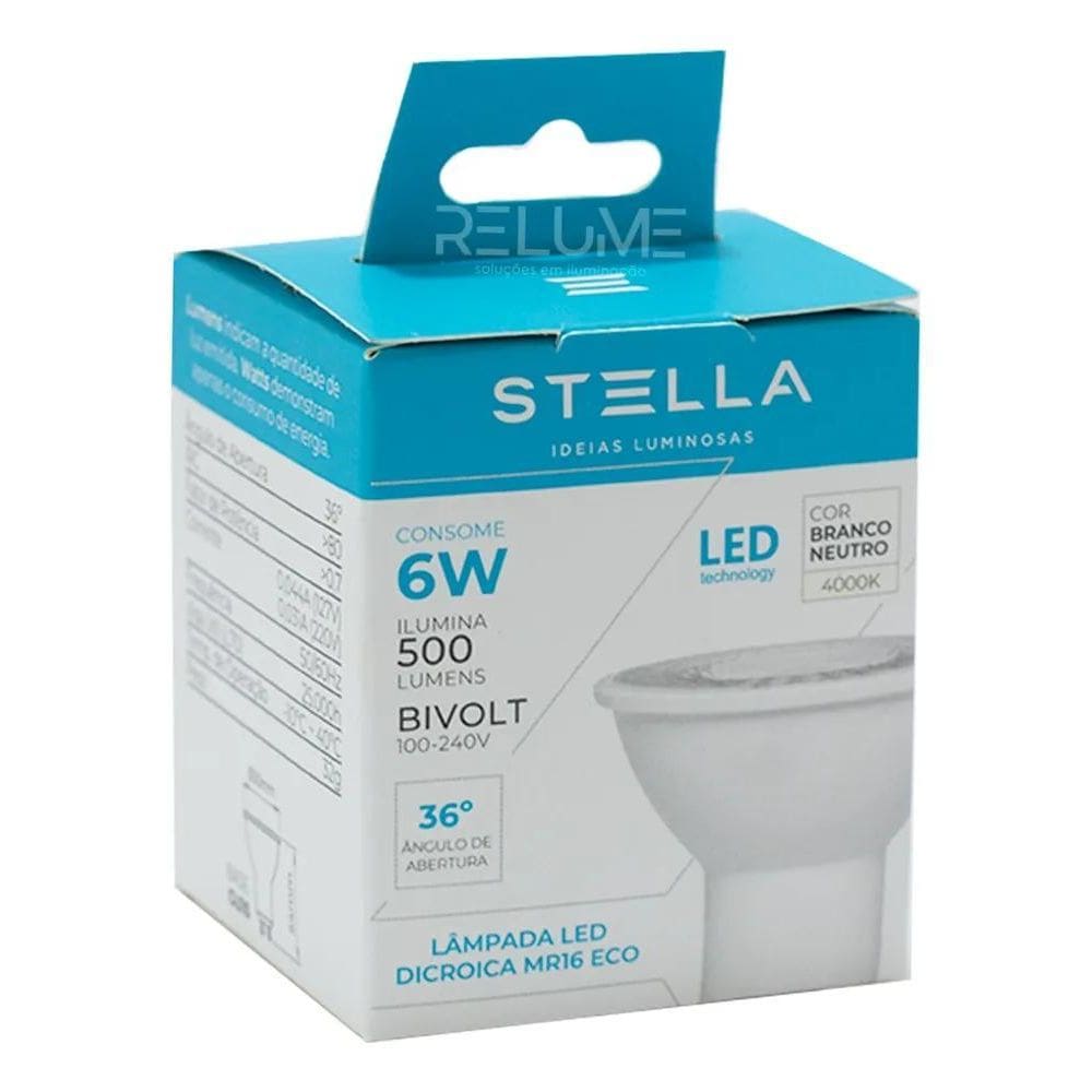 3X Lâmpadas Led Gu10 Dicroica 6W - Stella