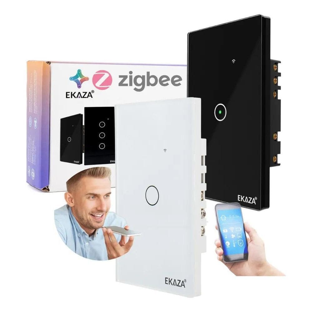 3X Interruptor Zigbee Inteligente 1 Botão Smart Touch Alexa