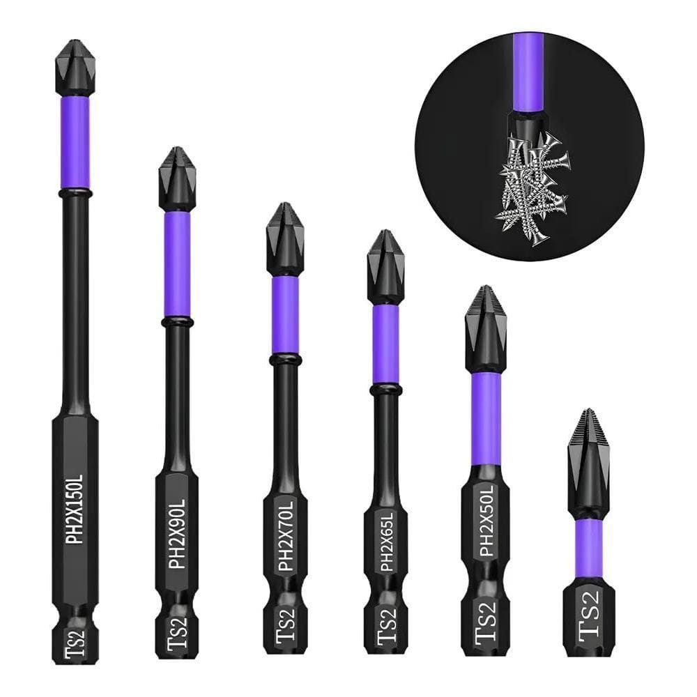 3X Kit 6 Pontas Bits Super Magnética Ponteira Ph2 Parafusade