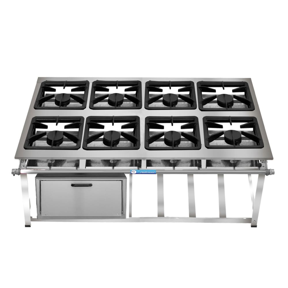 Fogão Industrial 8 Bocas Ap P8 em Aço Inox com Forno Leona