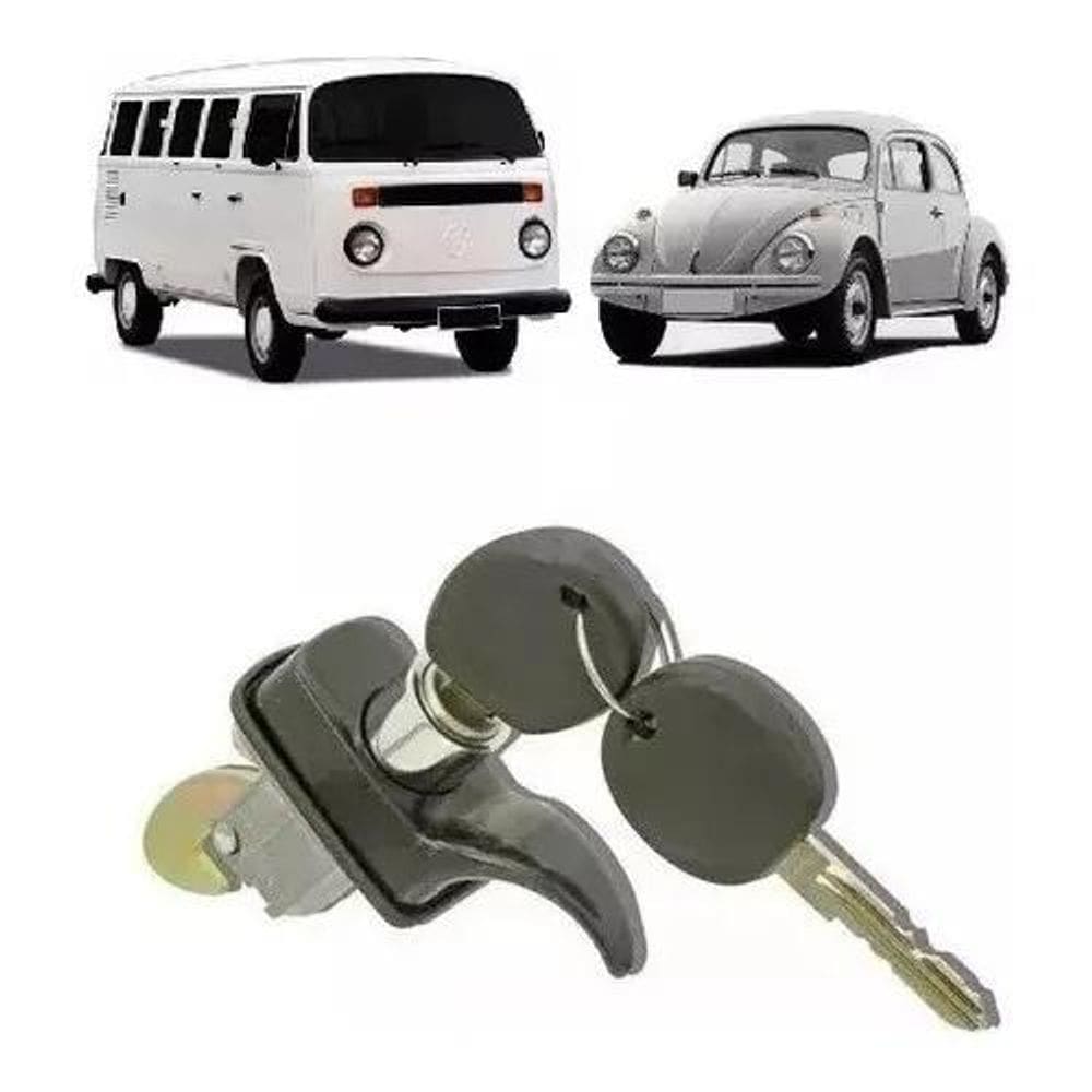 3X Maçaneta Fechadura Tampa Traseira Motor Fusca Kombi Preto