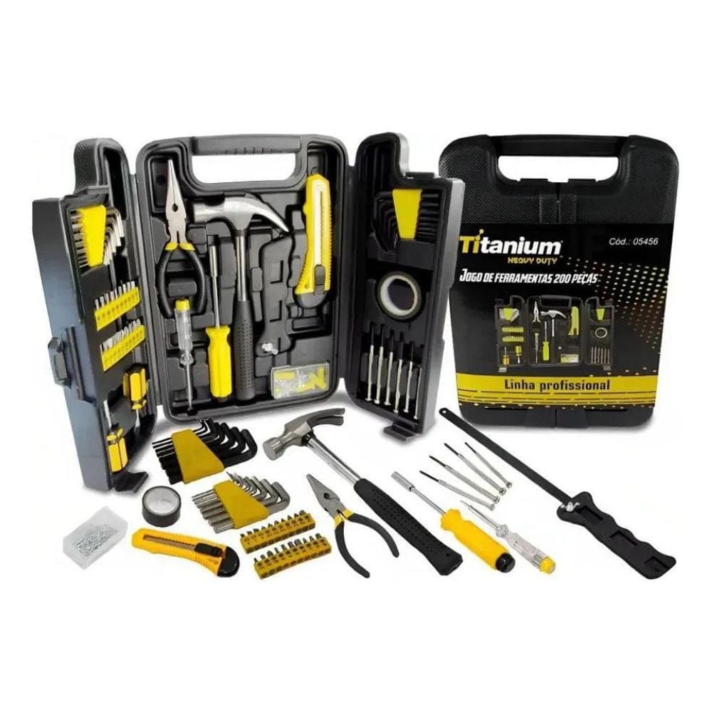 3X Jogo De Ferramentas Profissional 200 Peças Titanium