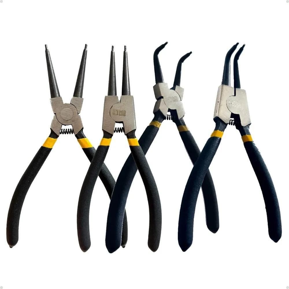 3X Alicate Anéis Elástico Interno Externo Curvo Reto 4 Pç 7