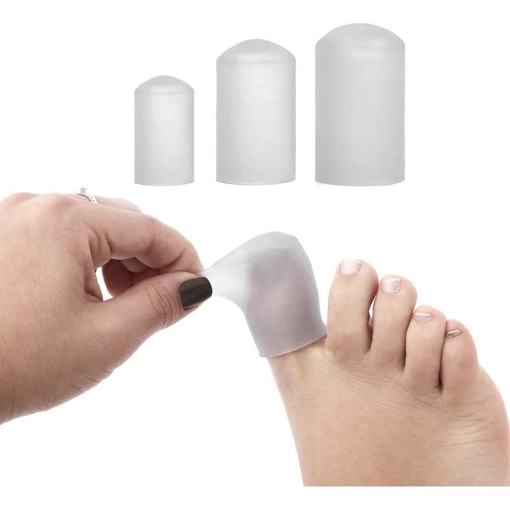 3X Par Dedeira Anelar De Silicone Protetor Dedos Calos Dos P
