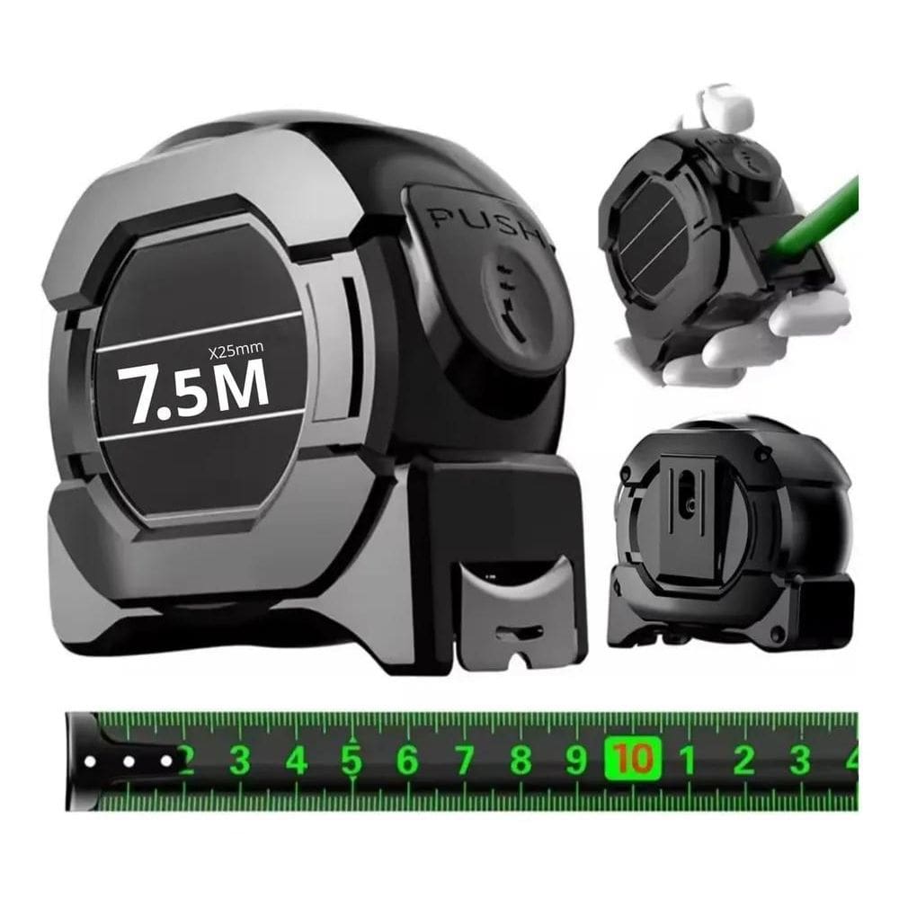 3X Trena 7,5 Metros Fita Métrica Profissional Fluorescente A