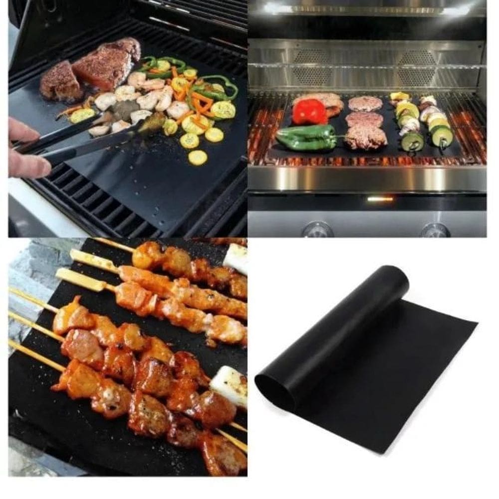 3X Manta Antiaderente Teflon Tapete Grill Grelha Churrasquei