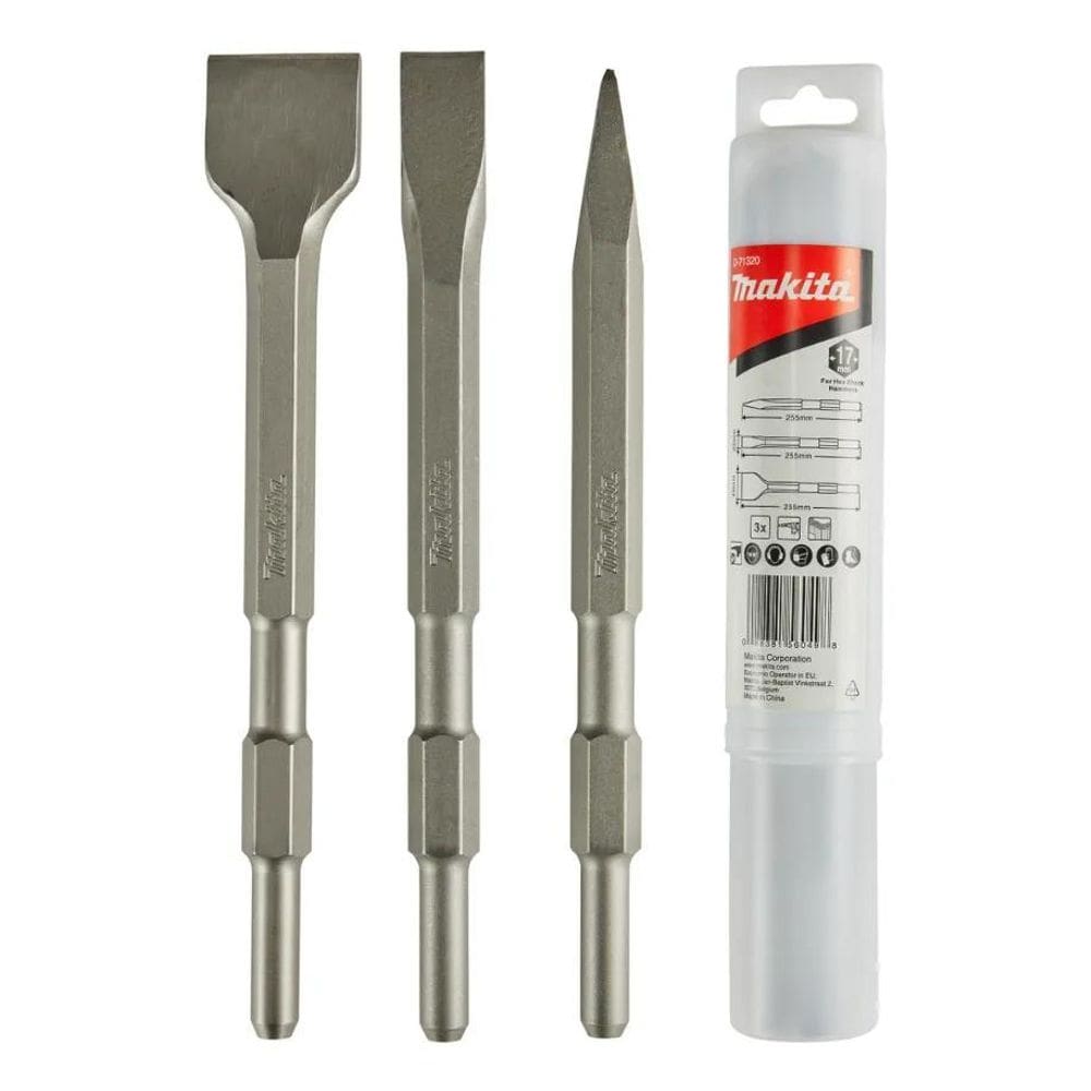 3X Kit Ponteiro E Talhadeiras 3 Peças Makita D-71320 Sextava