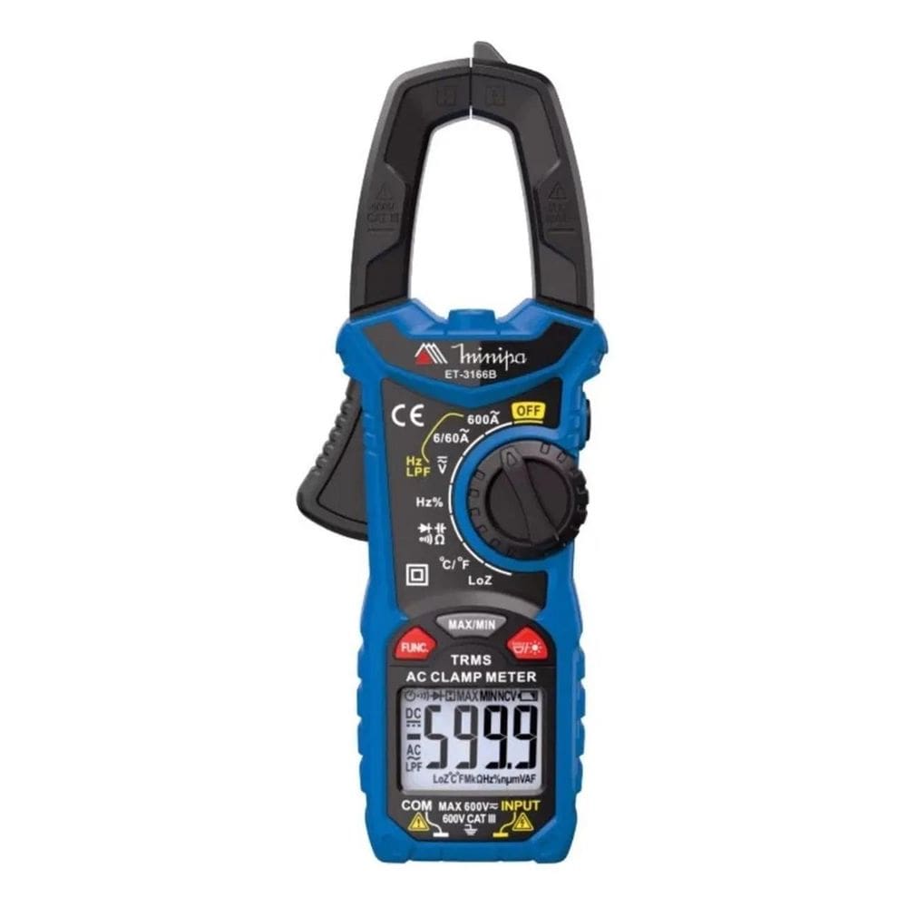 3X Minipa Et-3166B Alicate Amperímetro Digital Cat Iii 600V