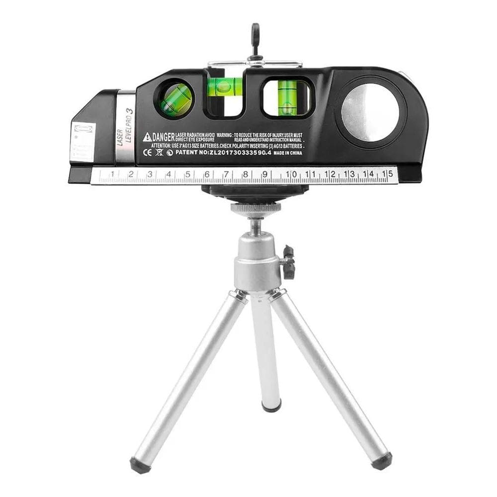 3X Nível Laser Trena Esquadro Bolha Horizontal Vertical C/Tr