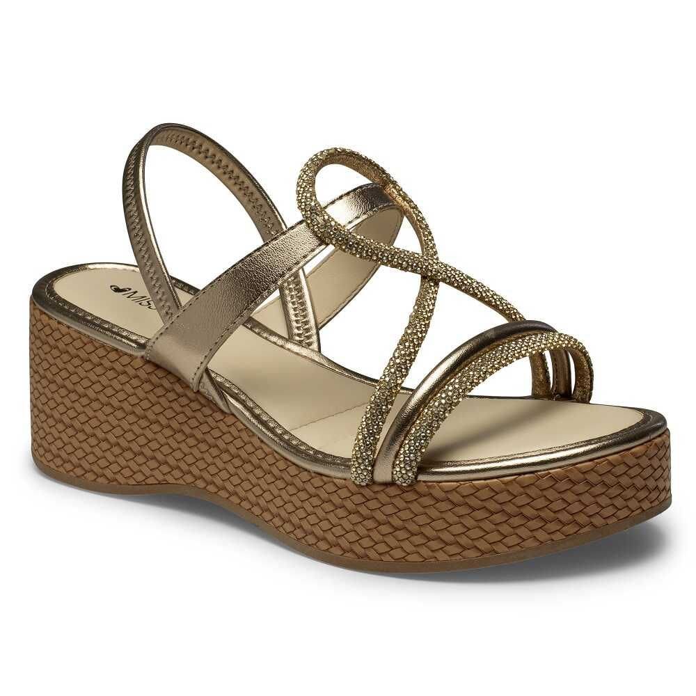 Sandália Anabela Mississipi MF501 Feminino - Ouro