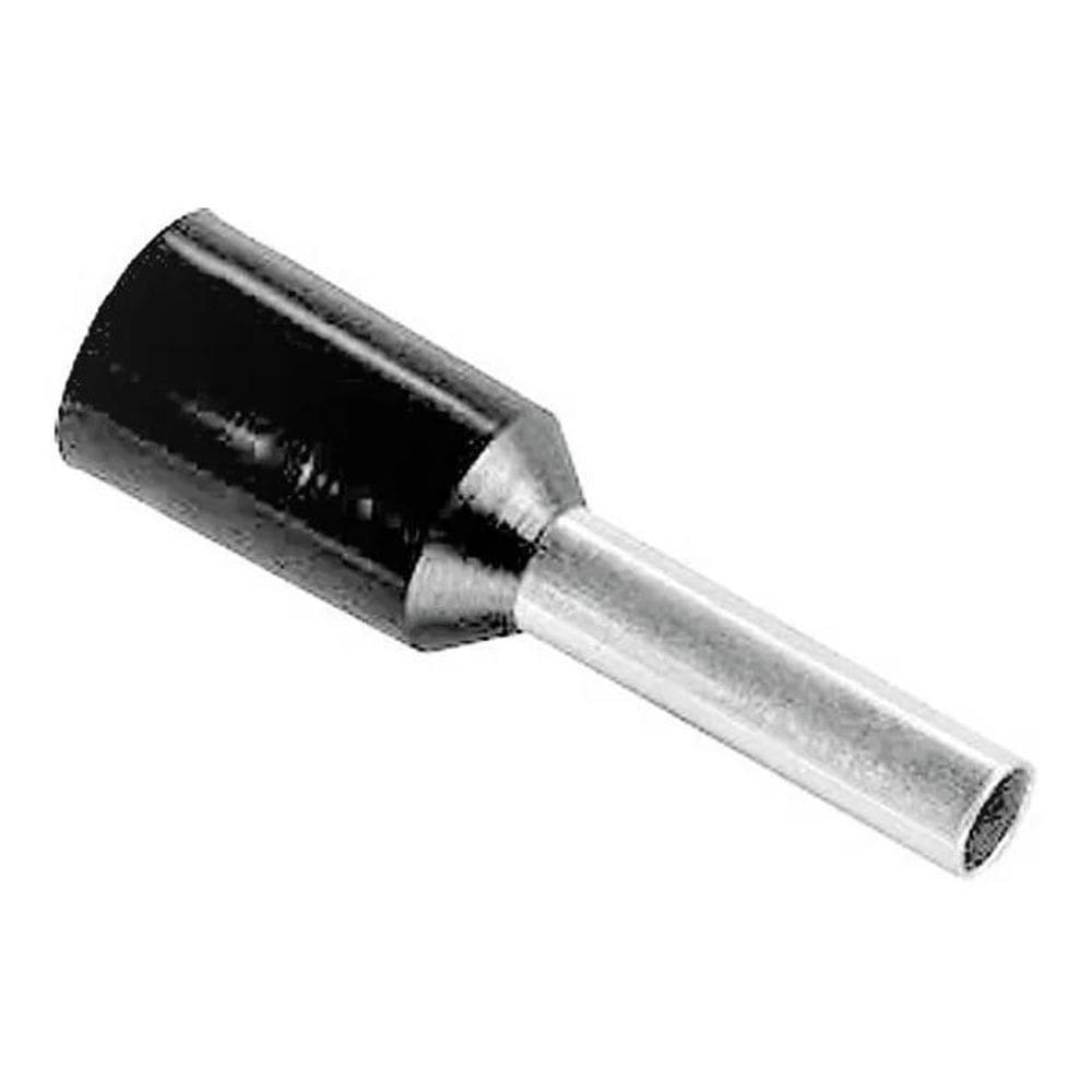 3X Terminal Tubular Ilhos 1,5Mm Preto Pino Pre Isolado-100Pç