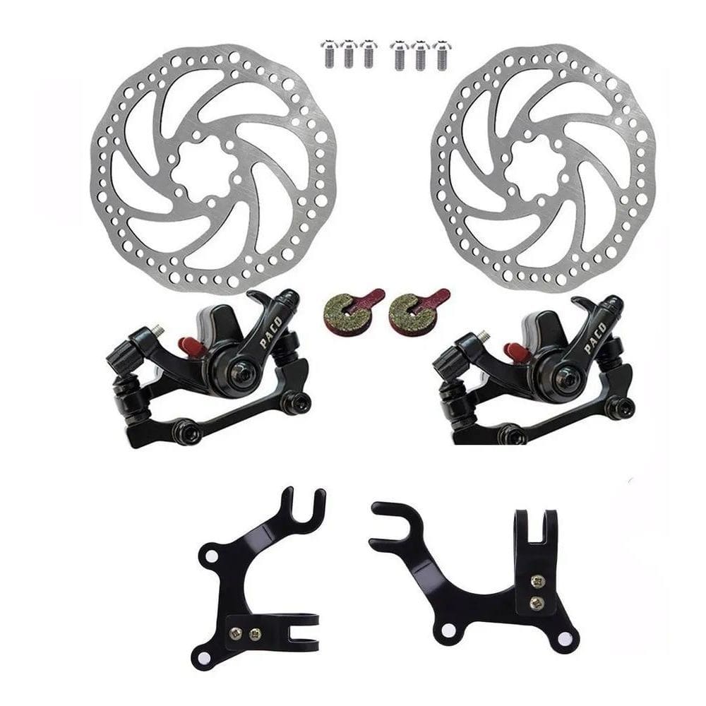 3X Kit Freio A Disco 160Mm Bike Com Adaptador De Pinça Paco