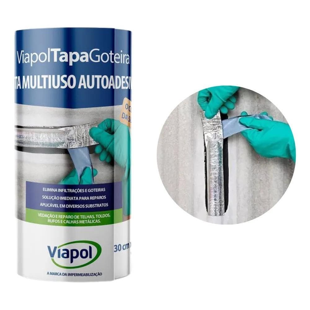 3X Fita Aluminio Multiuso Manta Autoadesiva 30Cm Viapol Telh