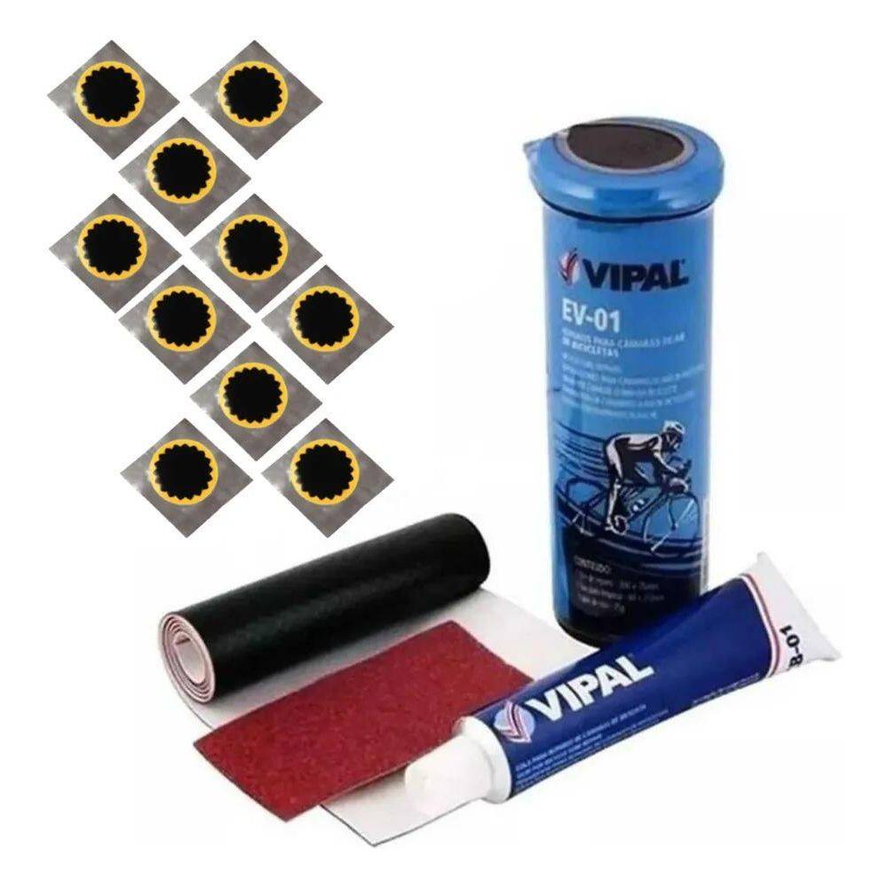 3X Kit Remendo Bike Pneu Camara De Ar +10 Reparos Estrela Vi