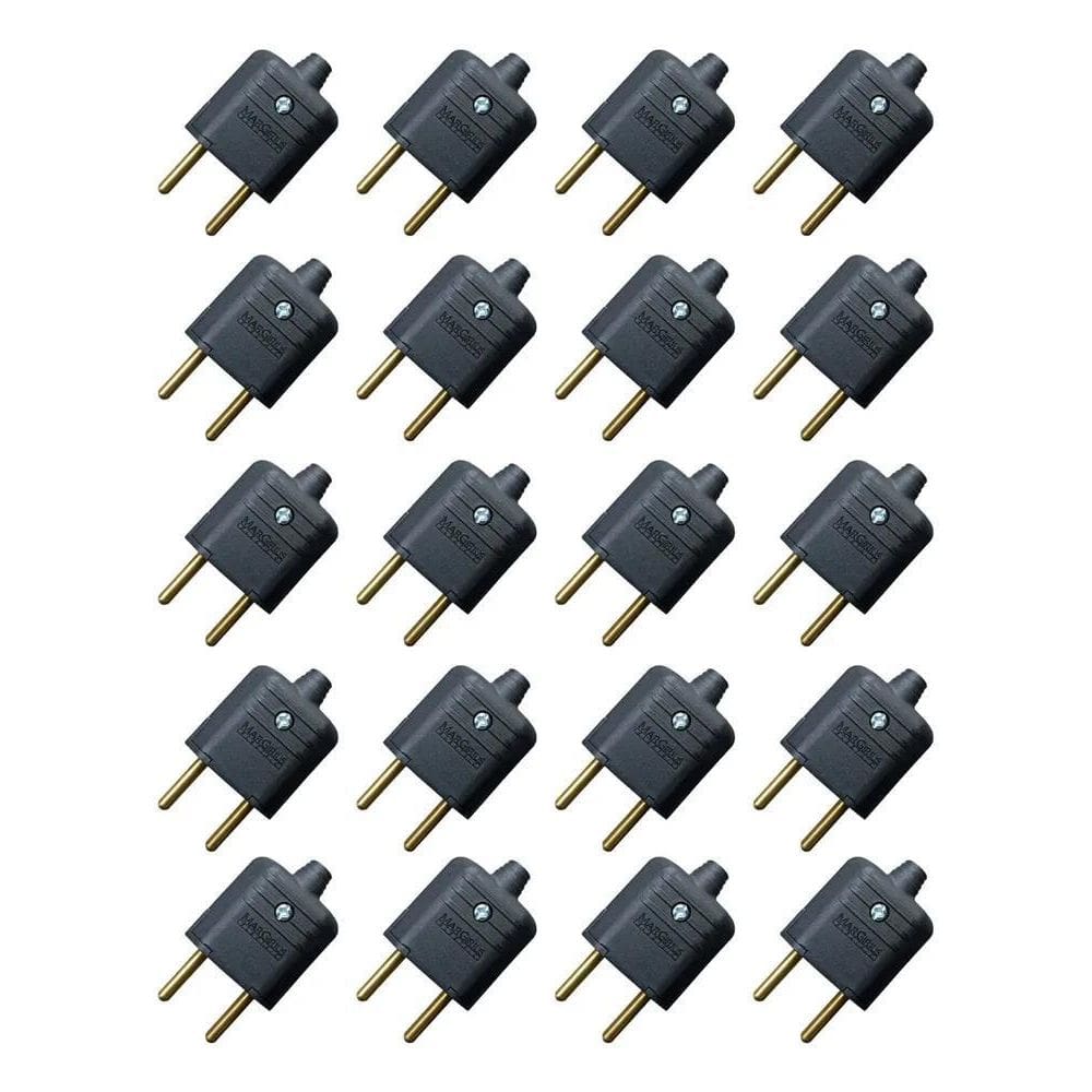 3X Kit 20 Pino Plugue Plug Macho 2 Pinos Maciço 10A Margiriu