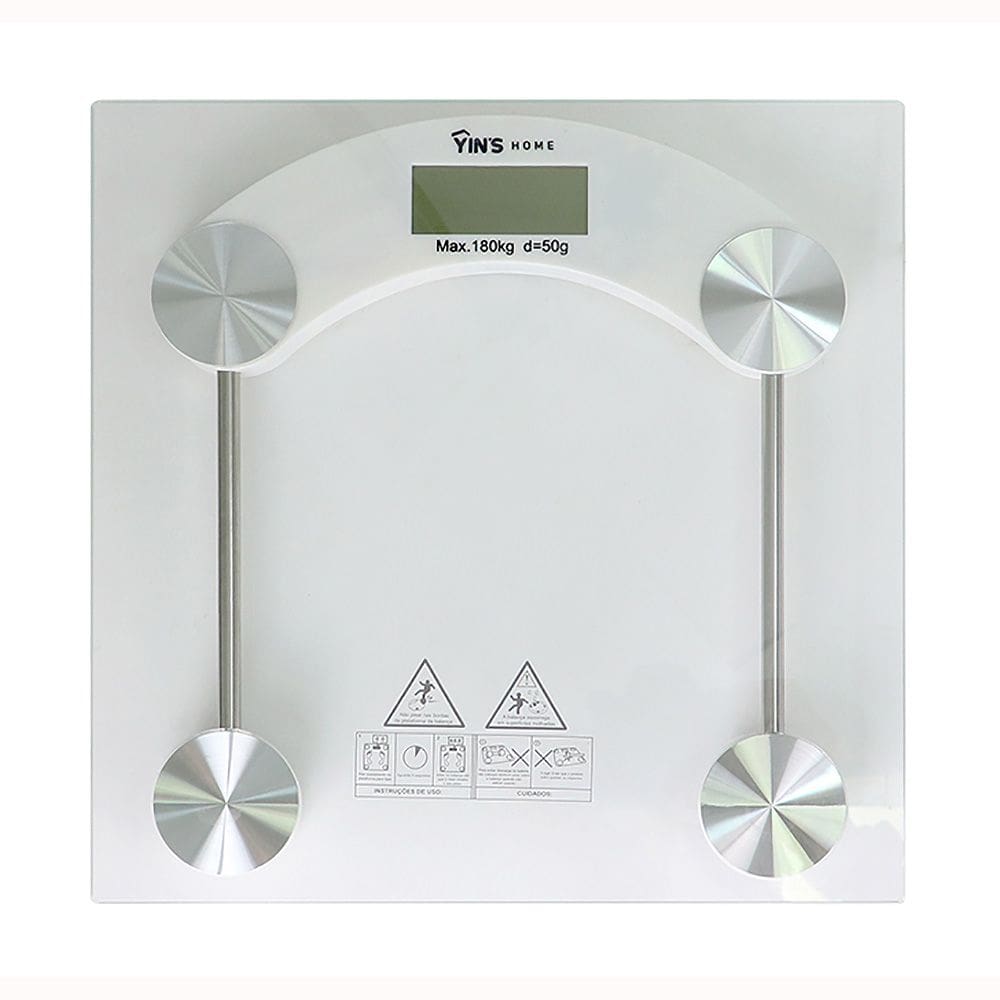 Balança Digital para Banheiro até 180kg Transparente CT1070 - Yins