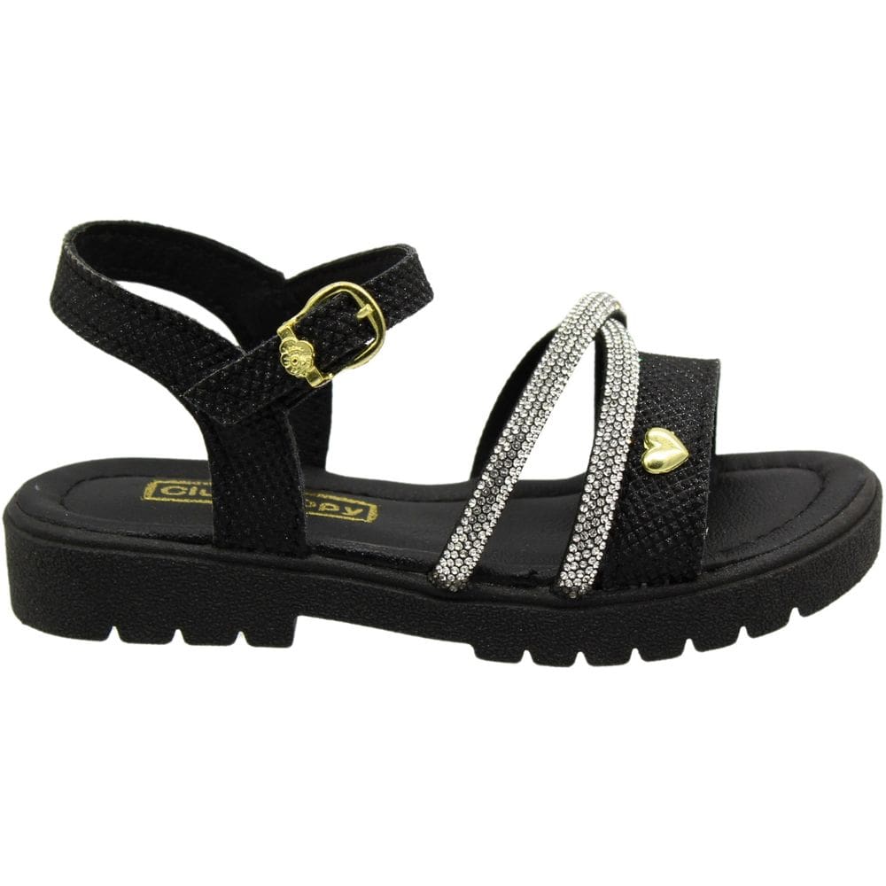 Sandália Rasteira Club Happy Tiras Brilhantes Menina