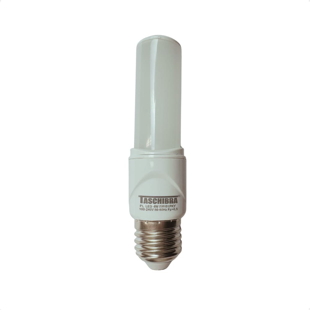 Kit 5 Lâmpada Led PL 4W Rotatória Taschibra E27 Bivolt 6500K Frio