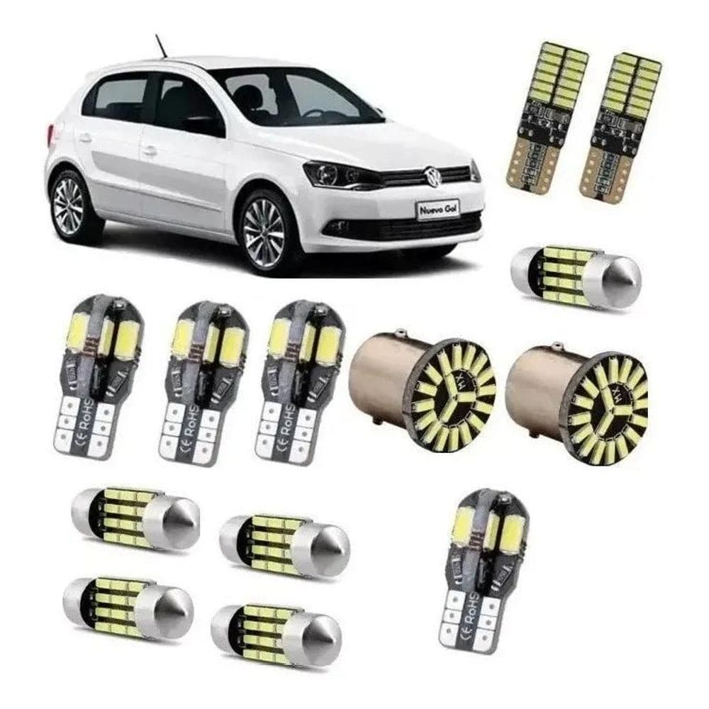 3X Kit Lampadas Led Premium Gol Voyage Parati Up Fox Saveiro