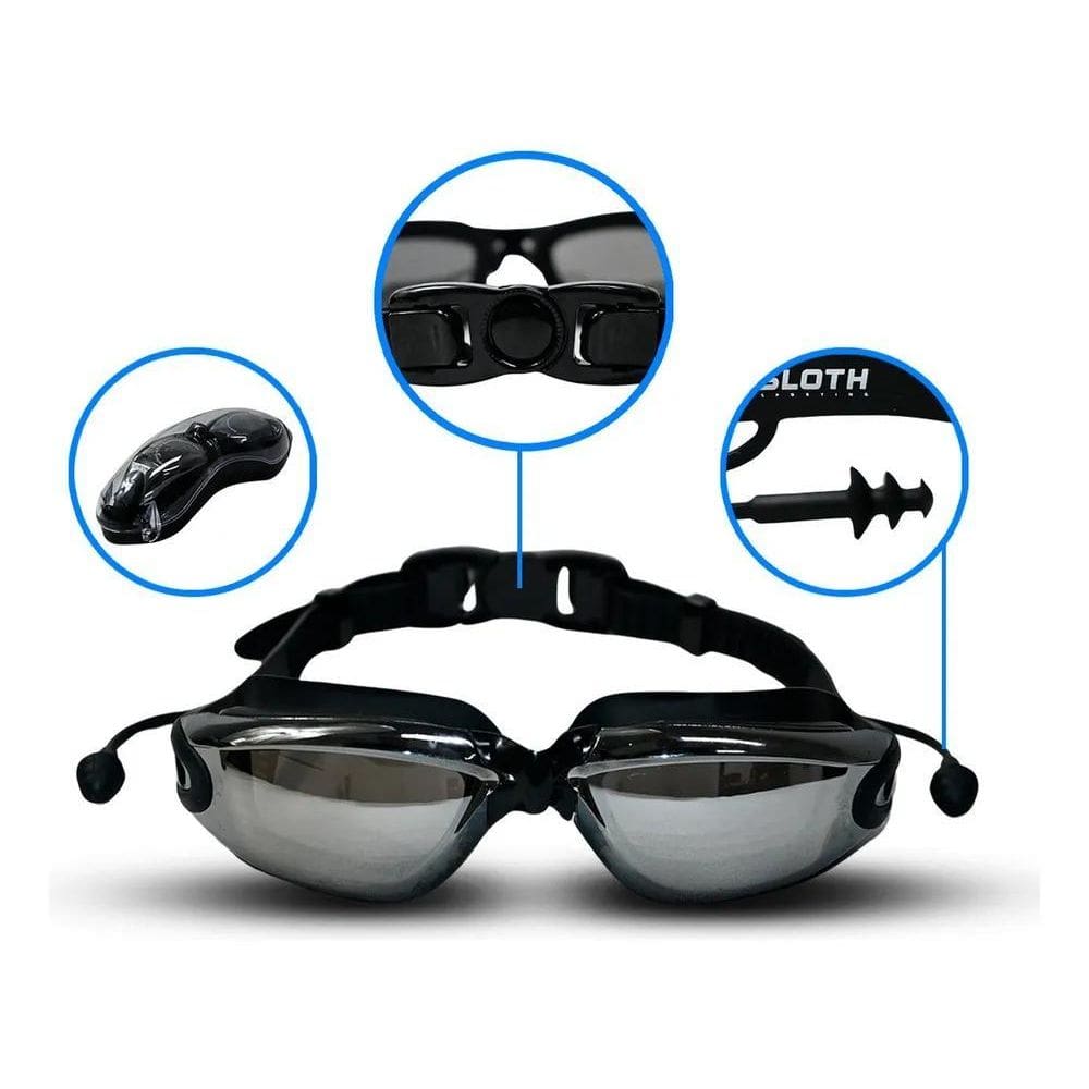 3X Óculos De Natação Sloth Aquatech Antiembaçante Uv Mirror