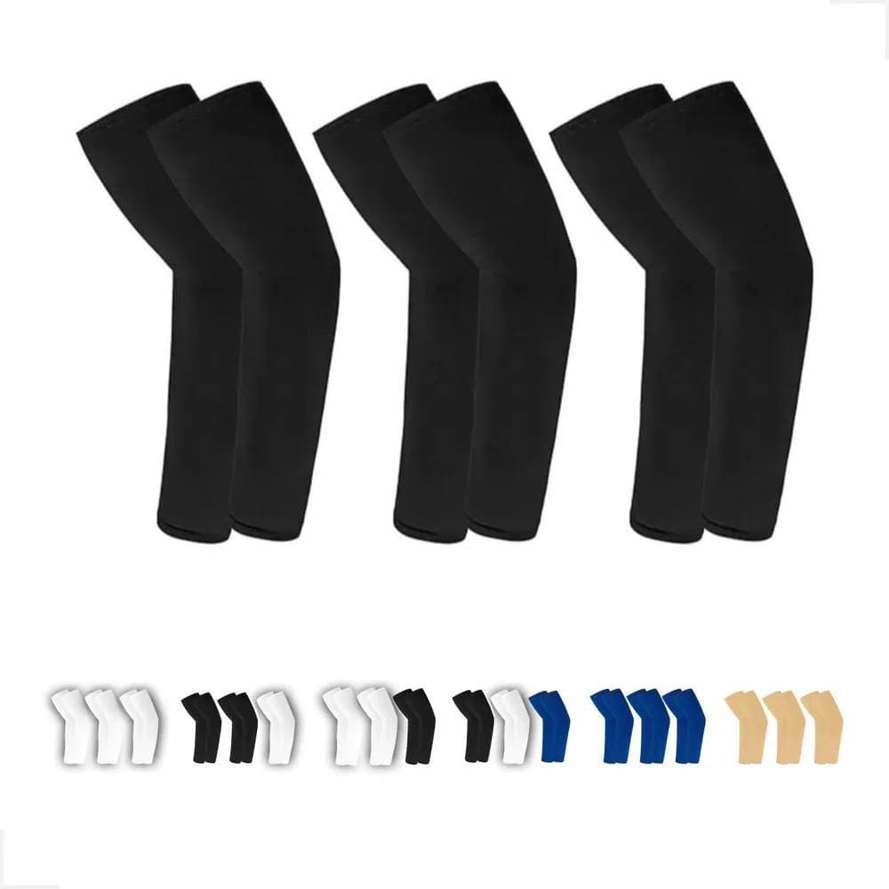 3X Kit 03 Par Manguito Proteção Solar Braço Ciclismo Volei M