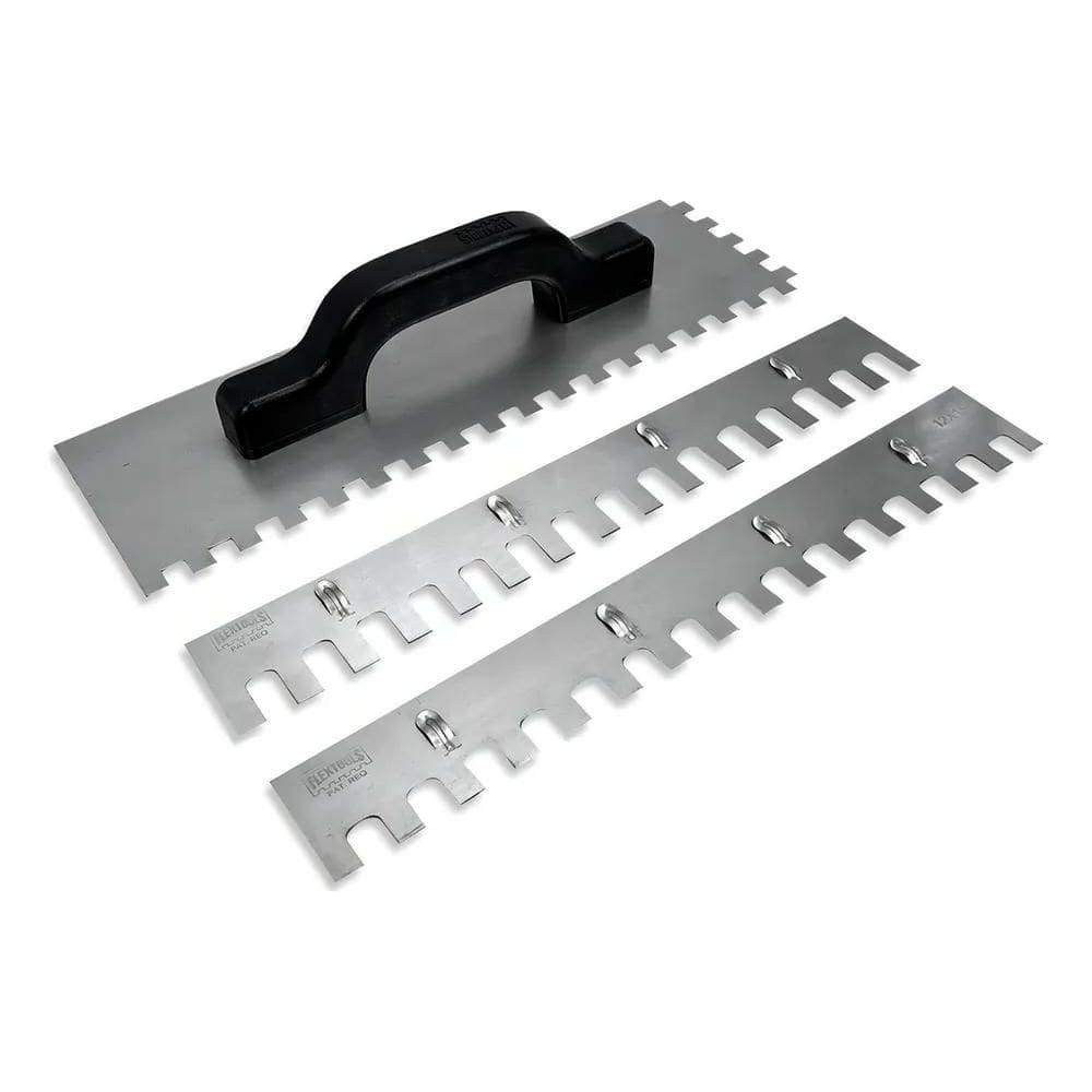 3X Desempenadeira Aço Dentada 3X1  36Cm  Dentes De 12Mm E 10