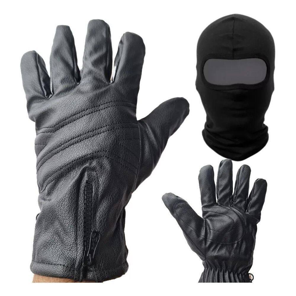 3X Kit Moto Luva Grossa Resistente Touca Ninja Proteção Moto