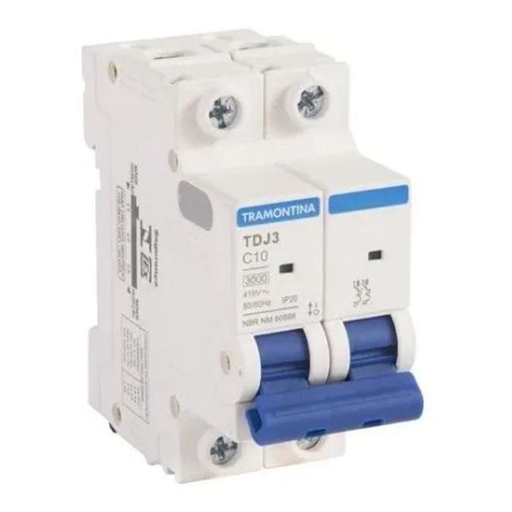 3X Disjuntor Bipolar Tramontina 10A, 20, 25, 32, 40, 50, 63A