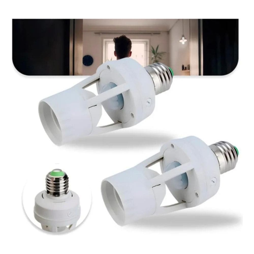 3X Kit 2 Sensor De Presença Com Fotocélula Bocal E27