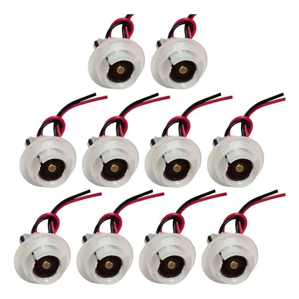3X Kit 10 Soquete Para Lampada Ba15S 1 Polo