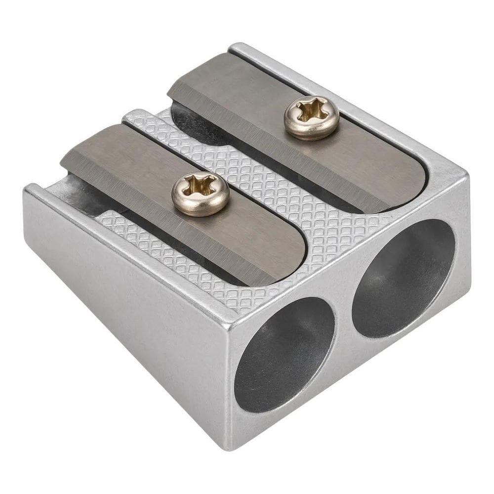 3X Kit 2 Apontadores De Metal Duplo Para Lápis E Maquiagem C