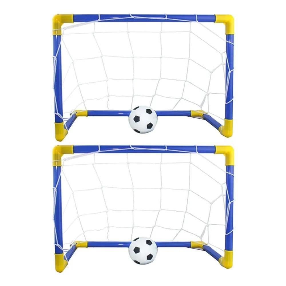 3X Kit 2 Mini Traves Golzinhos De Futebol Infantil Rede E Bo
