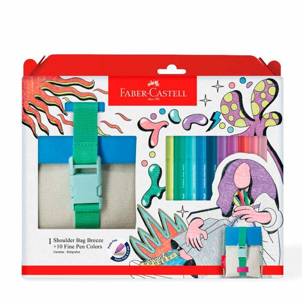 Caneta Fine Pen Breeze 10unid + Shoulder Bag - Faber-Castell