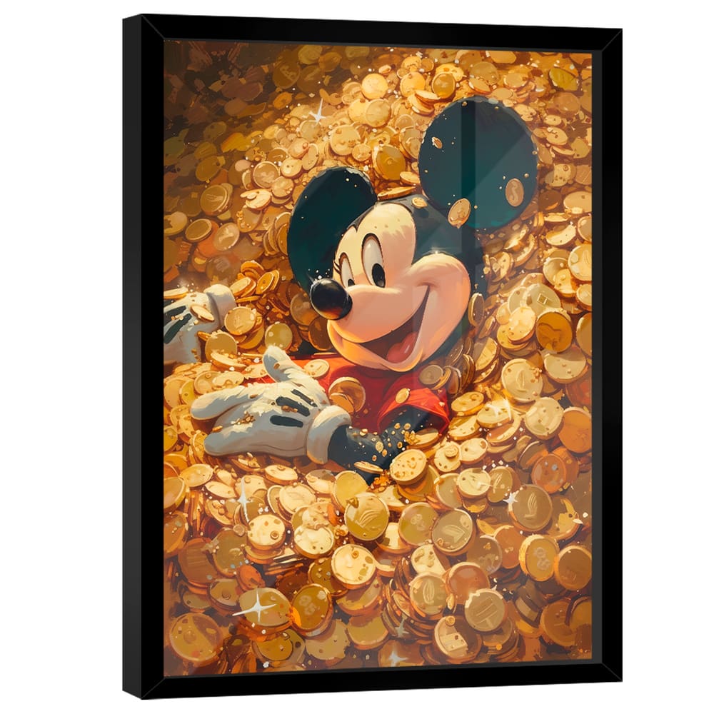 Quadro Decorativo Mickey Mouse Ouro