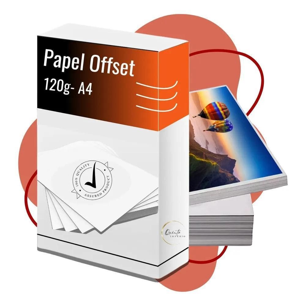3X Papel Offset 120G Com 500 Folhas A4 Branco Sulfite Premiu