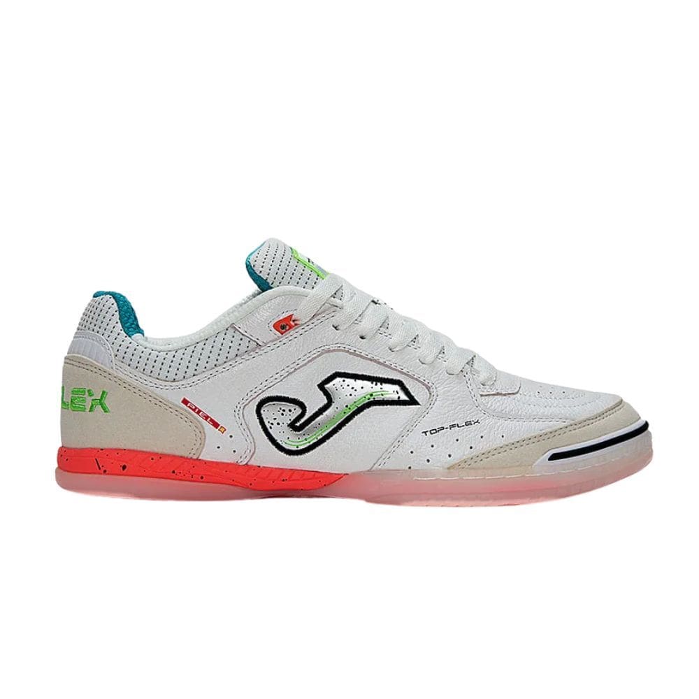 Chuteira de Futsal Joma Top Flex - Branco e Vermelho