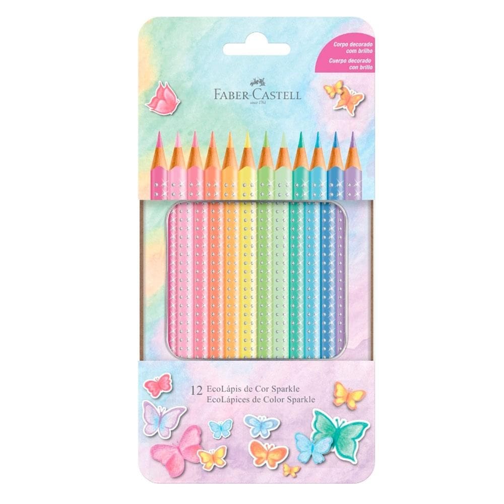 Lápis de cor 12 cores Sparkle pastel 116156 Faber Castell