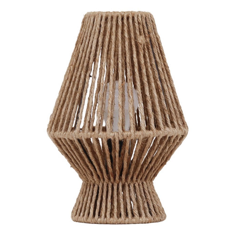 Luminaria Mesa Fibra Bege E14 Turri Inspire 30 Cm Bege