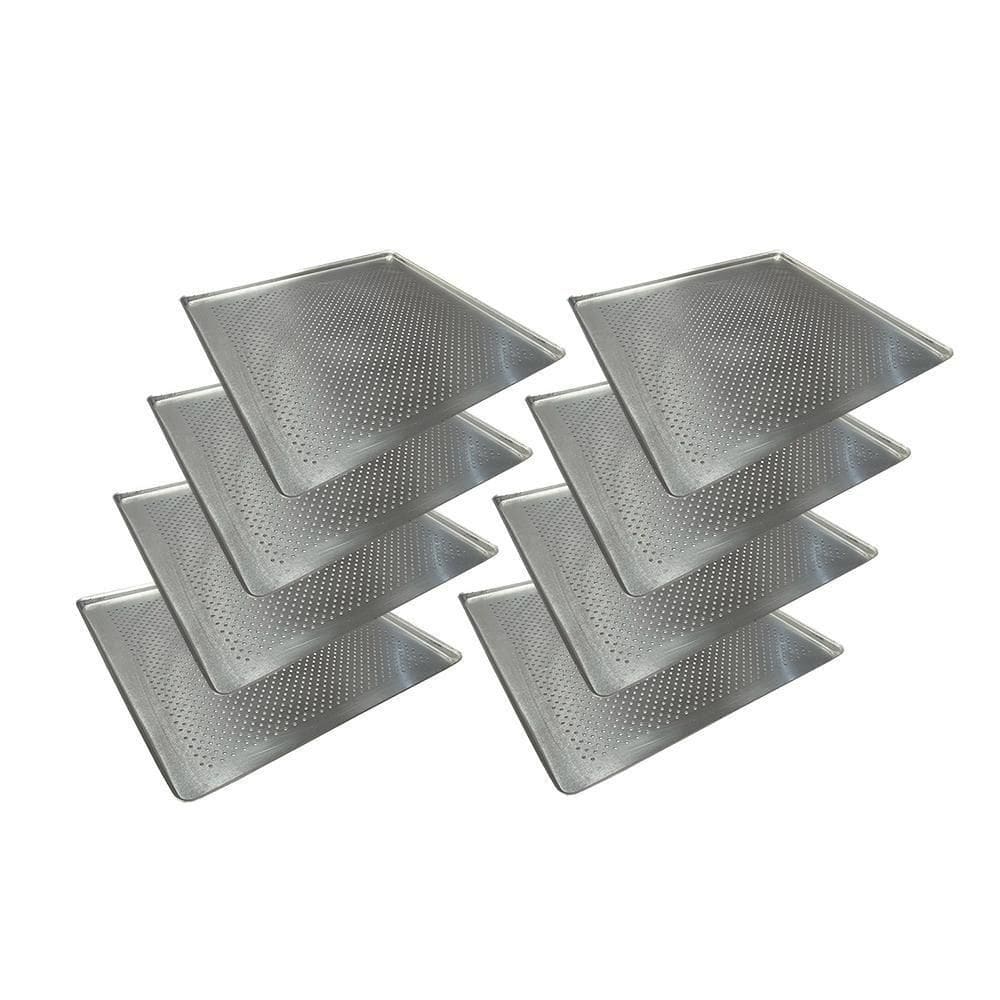 Kit 8 Assadeiras Estampada Perfurada Alumínio 35cm X 35cm Prp-004 - Cimapi