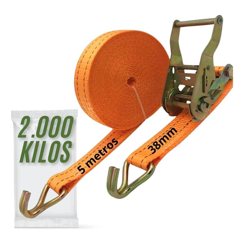 3X Cinta Catraca Amarração Caminhão Carga Fixação Reforçada