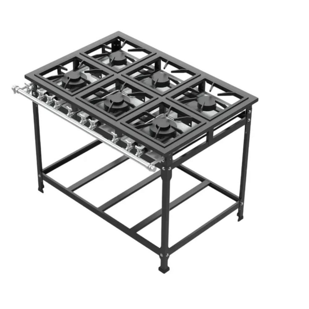 Fogão Industrial 6 Bocas 30x30 P7 Leona