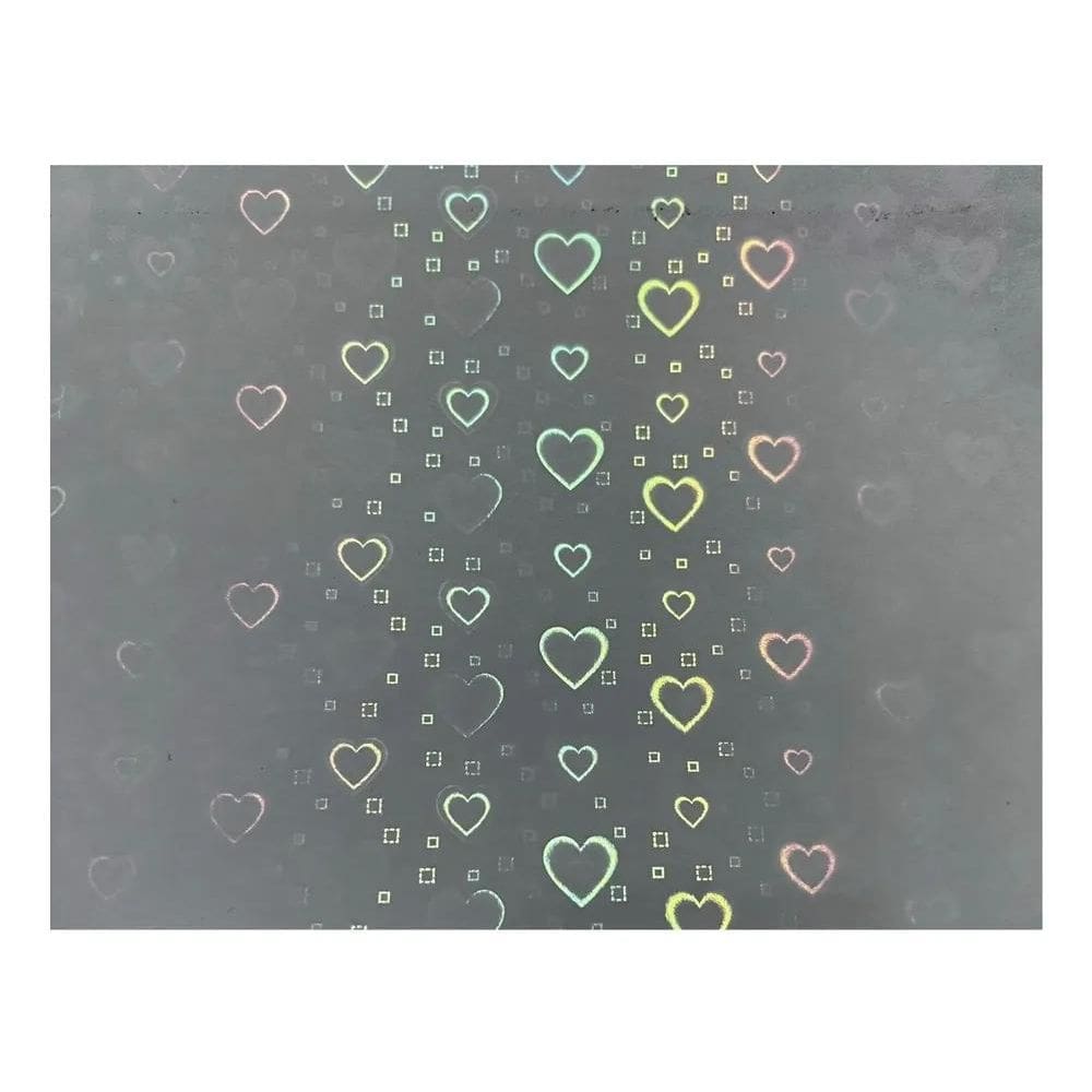 3X 10 Metros Bopp Coração Holográfico - 220Mm 1 Linha Top