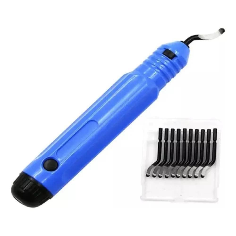 3X Escareador Rebarbador Tipo Caneta Com 10 Lâminas Extras