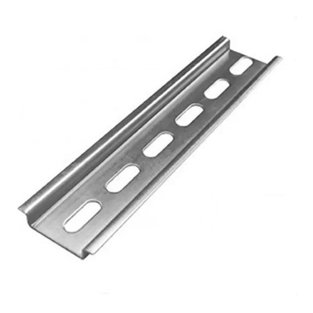 3X Trilho Perfurado Suporte Disjuntor Din 10Cm Zincado Baixo